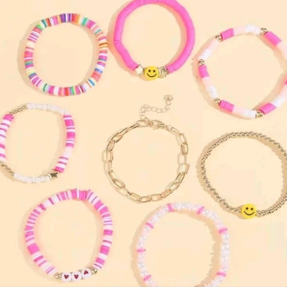 Kids Charm Bracelets-Clay beads-4 pcs